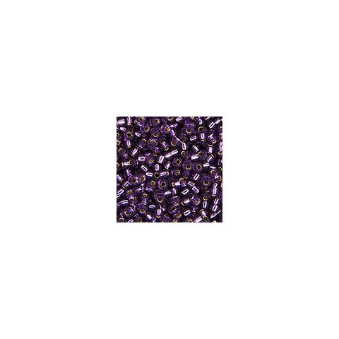 Miyuki seed bead, mørk lilla, ametyst, silver-lined, størrelse #11, 2x1,5mm, 2250 stk