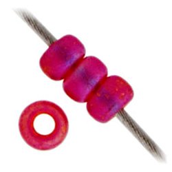 Miyuki seed bead, dunkelrosa, matt, Regenbogeneffekt, Gr&ouml;&szlig;e #11, 2x1,5 mm, 1200 stk