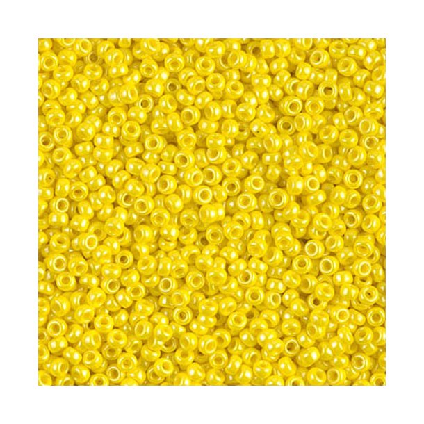 Miyuki seed beads, #11, yellow, luster, opaque, 2x1,5 mm, 22g, 2250 pcs