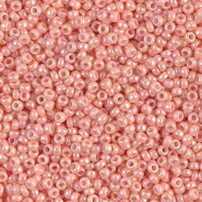 Miyuki seed beads, luster salmon, opaque, size #11, 2x1,5 mm, 12g, 1200 pcs