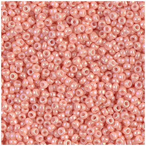 Miyuki seed bead, glnzend Lachsfarben, opak, Gre #11, 2x1,5 mm, 22g, ca. 2250 stk
