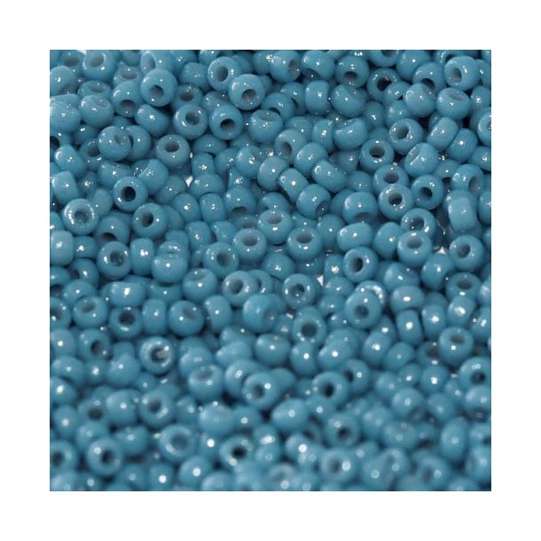 Miyuki seed bead, grau-blau, opak, Duracoat, Gre #15, 1,5x1 mm, 12g, 3000 stk