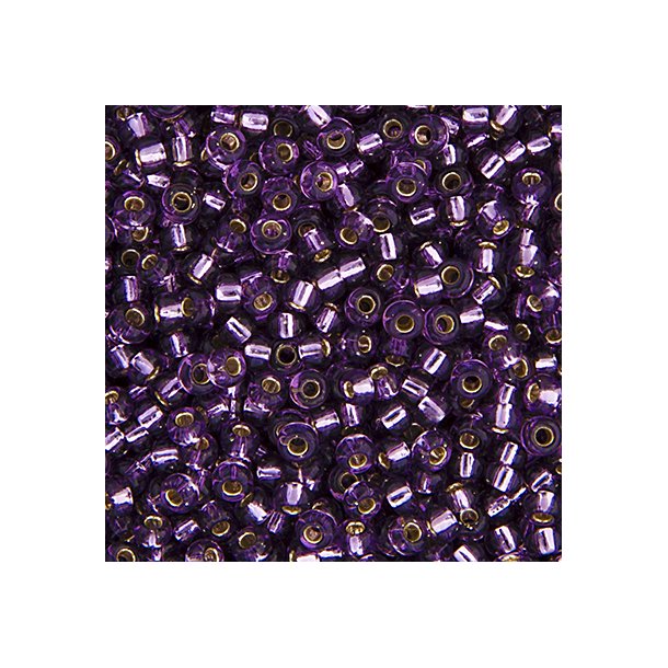Miyuki seed bead, Amethyst lilac, silver-lined, size #15, 1,5x1 mm, 5500 pcs
