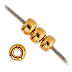 Miyuki seed bead, 24 Karat vergoldet, Gr&ouml;&szlig;e #11, 2x1,5 mm, 4,5 g, 500 Stk.