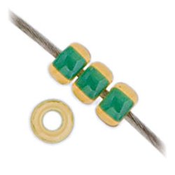 Miyuki seed bead, helltopas, innen trkis, Gre #11, 2x1,5 mm, ca. 1200 Stk.