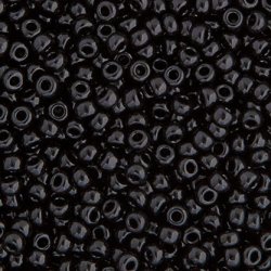 Miyuki seed bead, gl&auml;nzend, schwarz, Gr&ouml;&szlig;e #15, 1,5x1 mm, 3000 stk