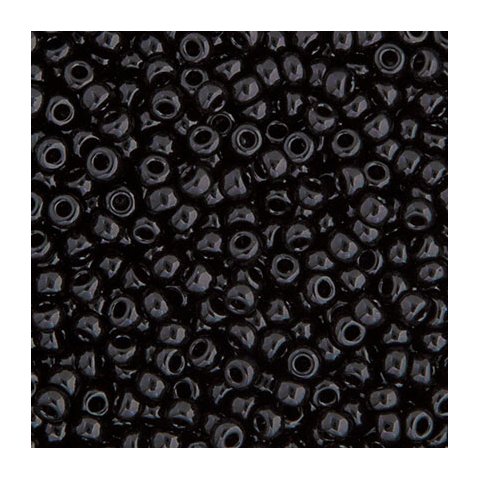 Miyuki seed bead, blank sort, størrelse #11, 2x1,5 mm, 2250 stk
