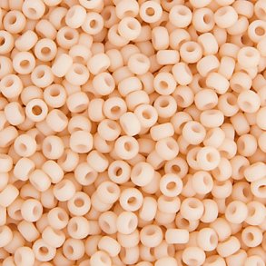 Miyuki seed bead, dunkel creme-weiß, mattiert, Größe #11, 2x1,5 mm, 1200 stk