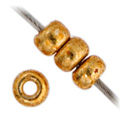 Miyuki seed bead, Gold, Duracoat, Gr&ouml;&szlig;e #11, 2x1,5 mm, 22Gramm, 2250 stk