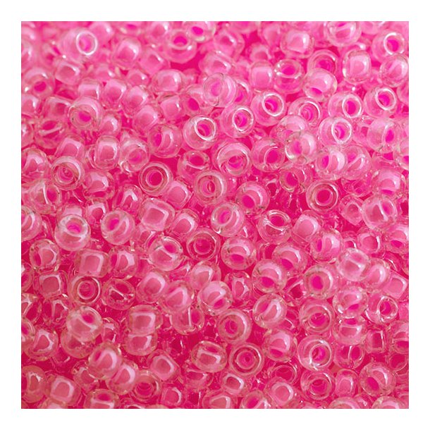 Miyuki seed bead, neon pink, strrelse #11, 2x1,5mm, 2250 stk