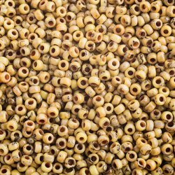 Miyuki seed bead, gelb picasso, Gr&ouml;&szlig;e #11, 2x1,5 mm, ca. 1200 stk