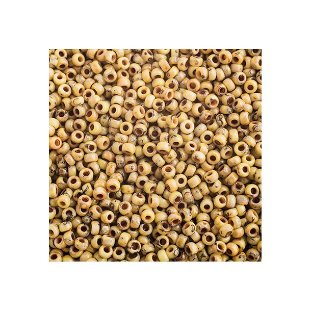 Miyuki seed bead, gelb picasso, Gr&ouml;&szlig;e #11, 2x1,5 mm, ca. 2250 stk