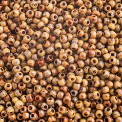 Miyuki seed bead, braun picasso, Gr&ouml;&szlig;e #11, 2x1,5 mm, ca. 1200 stk