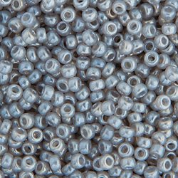 Miyuki seed bead, grau gl&auml;nzend transparent, Gr&ouml;&szlig;e #15, 1,5x1 mm, 3000 stk