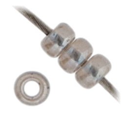 Miyuki seed bead, grau gl&auml;nzend transparent, Gr&ouml;&szlig;e #15, 1,5x1 mm, 3000 stk
