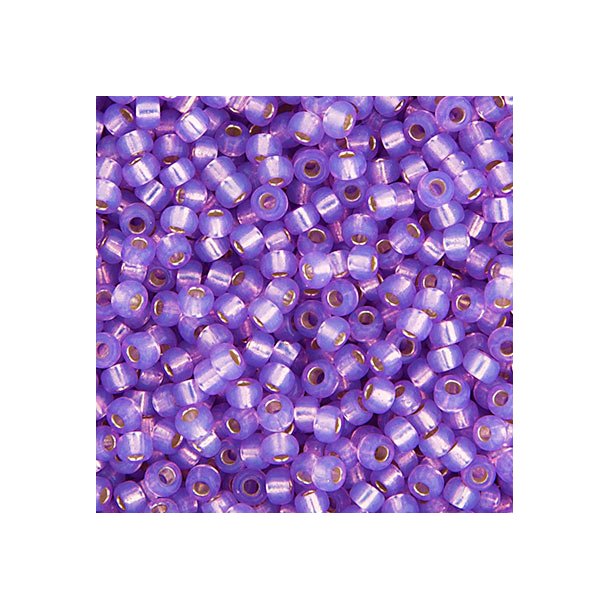 Miyuki seed bead, lila mit Silberrand, Gre #11, 2x1,5 mm, 1200 Stk.