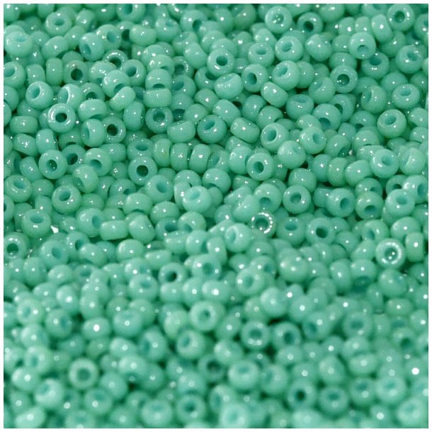 Miyuki seed bead, #15, seafoam turquoize, opaque, Duracoat, 1.5x1 mm, 22g, 5500 pcs