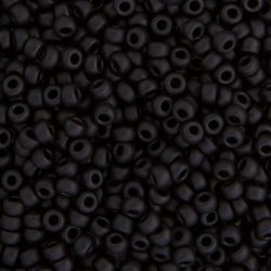 Miyuki seed bead, mattiert, schwarz, Gr&ouml;&szlig;e #15, 1,5x1 mm, 3000 stk