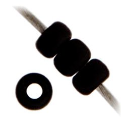Miyuki seed bead, mattiert, schwarz, Gr&ouml;&szlig;e #15, 1,5x1 mm, 3000 stk