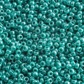 Miyuki seed bead, turquoise green, luster, opaque, size #15, 1.5x1mm, 3000pcs