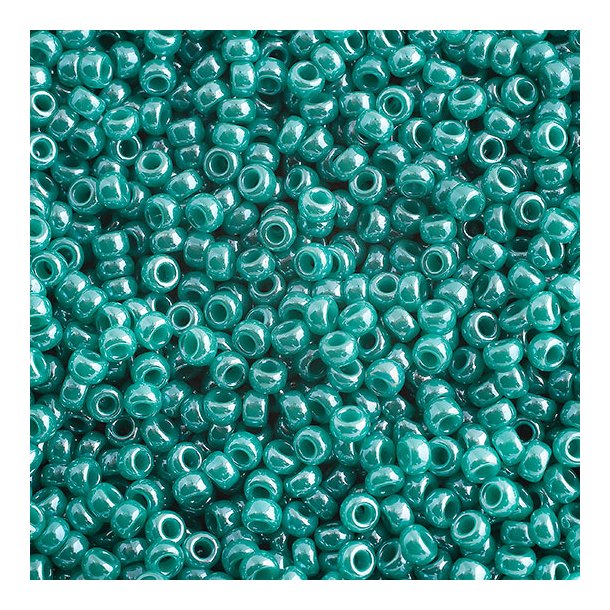 Miyuki seed bead, turquoise green, luster, opaque, size #15, 1.5x1mm, 3000pcs