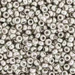 Miyuki seed bead, galvanisiert, Silber, duracoat, Gr&ouml;&szlig;e #15, 1,5x1 mm, 5500 Stk.