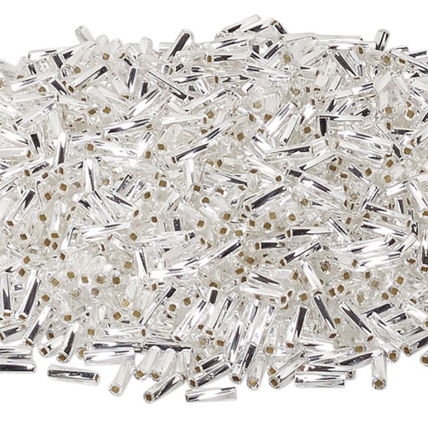 Miyuki, bugle bead, twisted, silver lined, translucent crystal, 6x1.8 mm, hole 0.8mm, 350pcs