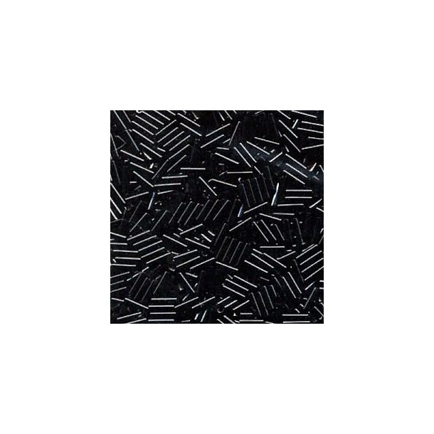 Miyuki, Glass bugle bead, tube beads, opaque, schwarz, 6x1.7 mm, hole 0.8mm ca. 400pcs