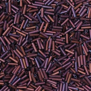 Miyuki, Glass bugle bead, Matte copper AB, 6x1.7 mm, hole 0.8mm, 400pcs