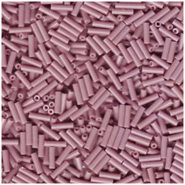 Miyuki, Glass bugle beads, opaque, mauve, approx. 6x1,7 mm, 10gr.