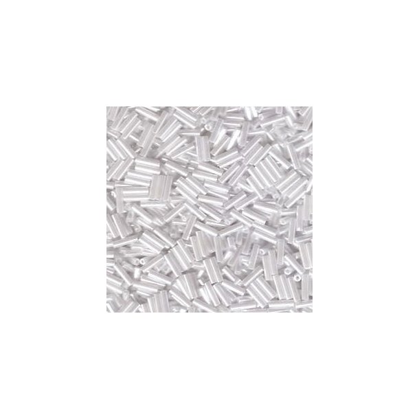 Miyuki, Glass bugle bead, tube beads, pearl white, 6x1.7 mm, hole 0.8mm 400pcs.