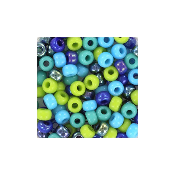 Miyuki seed bead #6, mix36, blue green, 5-colors, 12g  