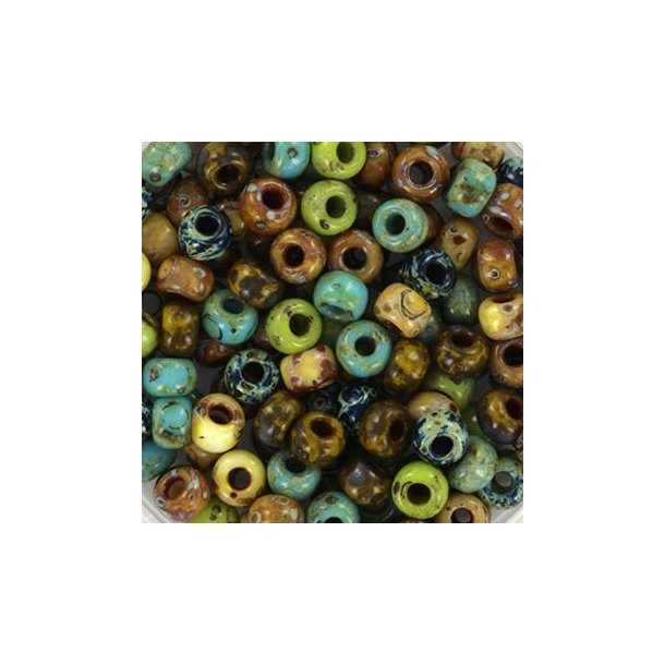 Miyuki seed bead #6, mix91, picasso mix , 7-colors, 12g  