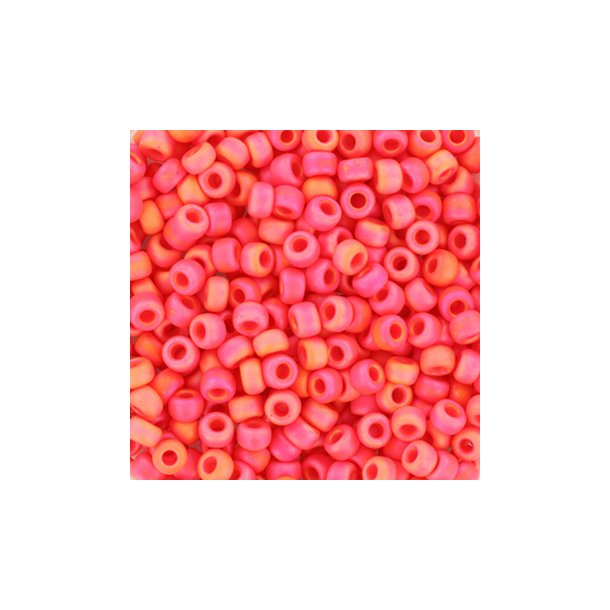 Miyuki seed bead, opaque matte vermilion red #8, 3x1.8mm, ca. 480pcs.