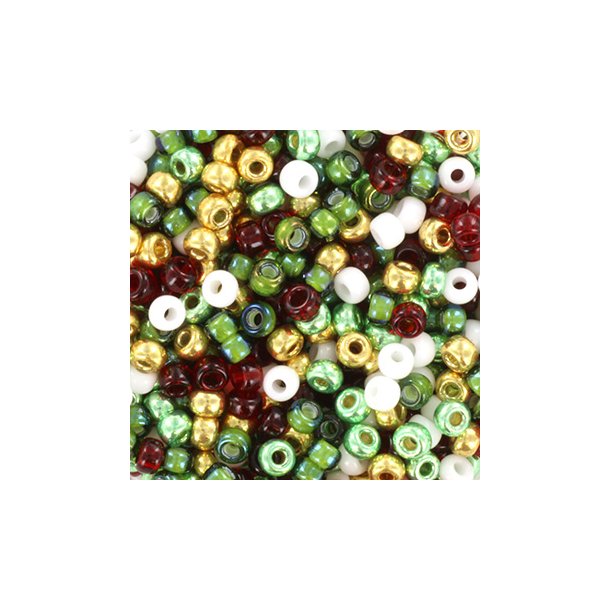 Miyuki seed bead, Jingle bells, mix100, 5-colour mix, #8, 3,1x2,1 mm, 12gr. 480pcs