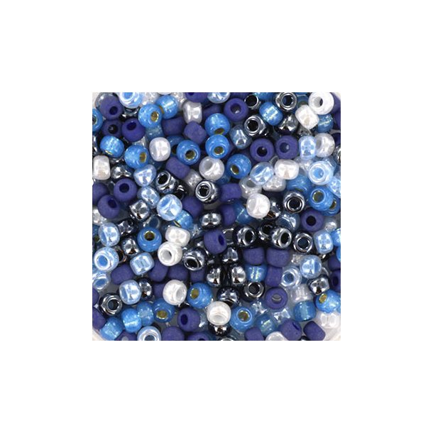 Miyuki seed bead, Blue wonder, mix39, 5-colour mix, #8, 3,1x2,1 mm, 12gr. 450pcs