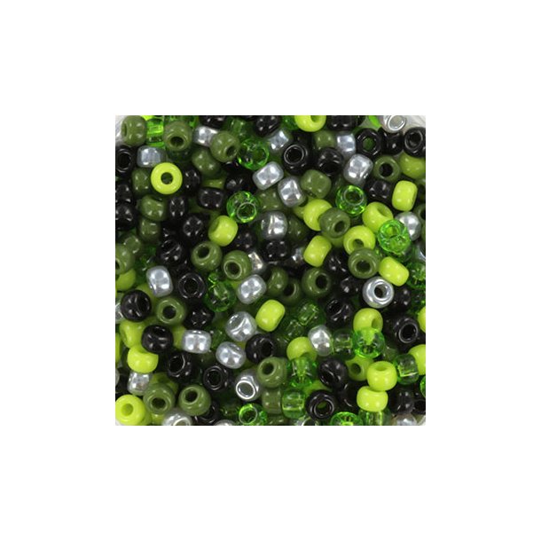 Miyuki seed bead, Forest green, mix44, 5-colour mix, #8, 3,1x2,1 mm, 12gr. 450pcs