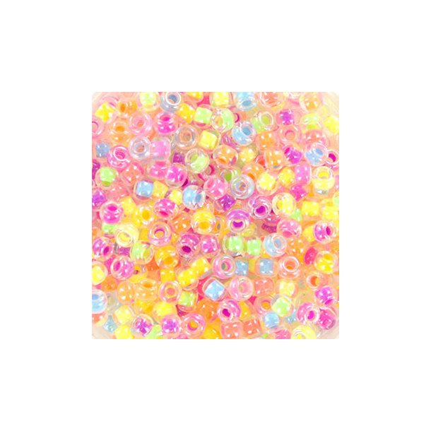 Miyuki seed bead, Neon party, mix86, 9-colour mix, #8, 3,1x2,1 mm, 12gr. 450pcs