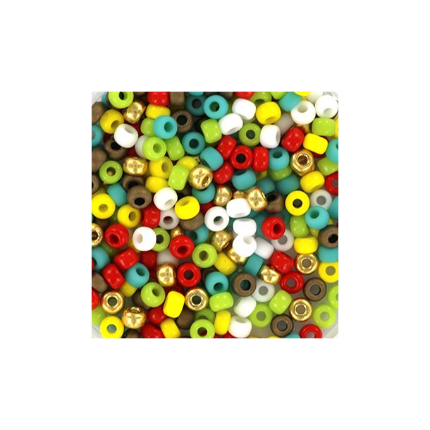 Miyuki seed bead, happy together, mix93, 7-colour mix, #8, 3,1x2,1 mm, 12gr. 450pcs