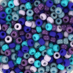Miyuki seed bead, Blue sparkle, mix94, 5-colour mix, #8, 3,1x2,1 mm, 12gr. 450pcs