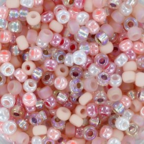 Miyuki Seed Beads, Baby pink, Mix99, 7-farben mix, #8, 3,1x2,1 mm, 10gr. 400 Stk
