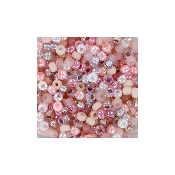 Miyuki seed bead, Baby pink, mix99, 7-colour mix, #8, 3,1x2,1 mm, 10gr. 400pcs