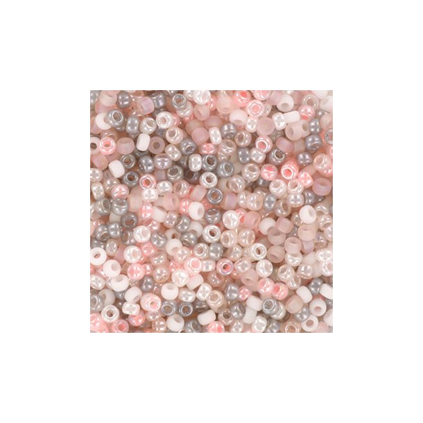 Miyuki seed bead, light pink and rose luster mix, #11, 2x1,5 mm,, 12gr. approx. 1200 pcs