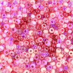 Miyuki Seed Beads, rosa-pink gl&auml;nzend Mix, Gr&ouml;&szlig;e #11, 2x1,5 mm, 12gr. ca. 1200 Stk