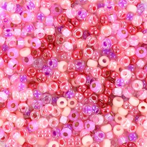 Miyuki Seed Beads, rosa-pink glänzend Mix, Größe #11, 2x1,5 mm, 12gr. ca. 1200 Stk