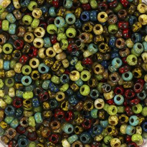 Miyuki seed bead, Forest Moss, mix106, 6-colour mix, size #11, 2x1,5 mm,, 12gr. 1200 pcs