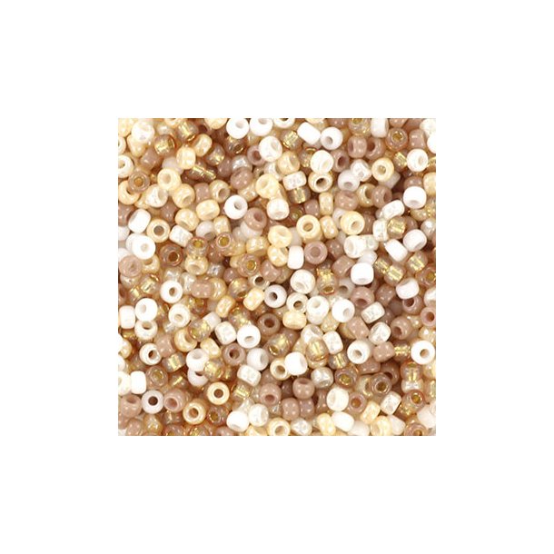Miyuki seed bead, Soft Beige, mix115, 5-colour mix, size #11, 2x1,5 mm,, 12gr. 1200 pcs