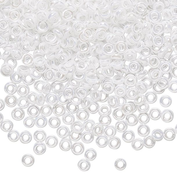 Miyuki seed bead, glass, rondelle, pearl white, 3x1.4 mm, 7.5gr, approx. 450 pcs