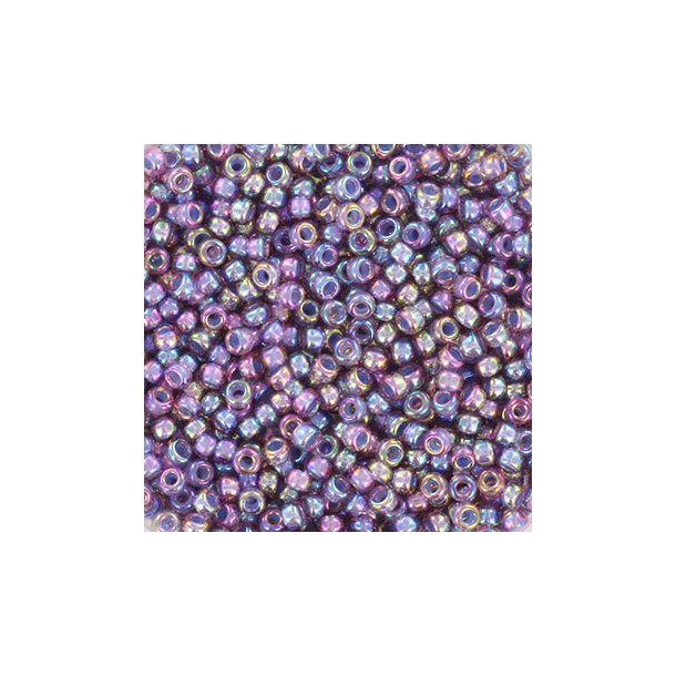 Miyuki seed bead, light amethyst lined AB, size #11, 2x1,5 mm, 1200 pcs