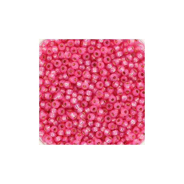 Miyuki seed bead, dyed alabaster rose, silver lined, size #11, 12gr. appx. 1200 pcs